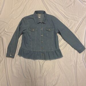 Multiples Blue Striped Jean Jacket